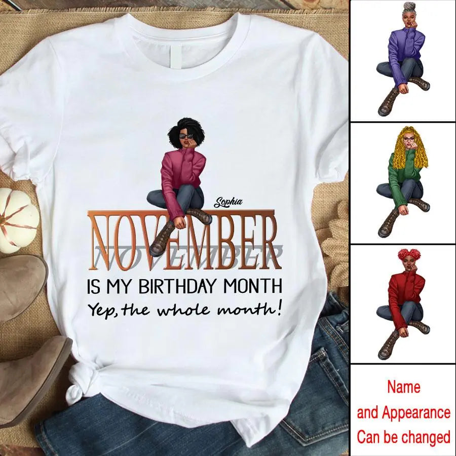 November Birthday Shirt, Custom Birthday Shirt, Queens are Born In November, November Birthday Shirts For Woman, November Birthday Gifts
