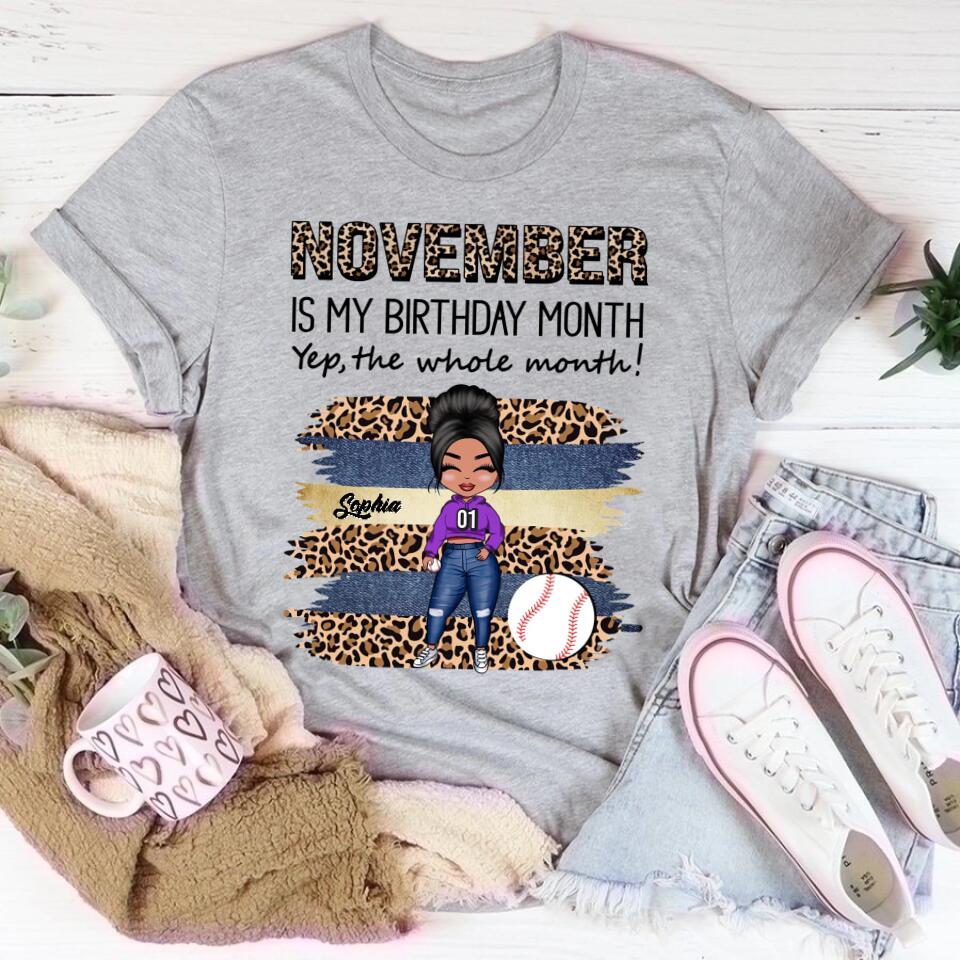 Custom November Birthday Shirt For Woman, Queens Are Born In November Gifts, Melanin Afro Woman Shirt, Black Girl Tee, Afro Queen Gift