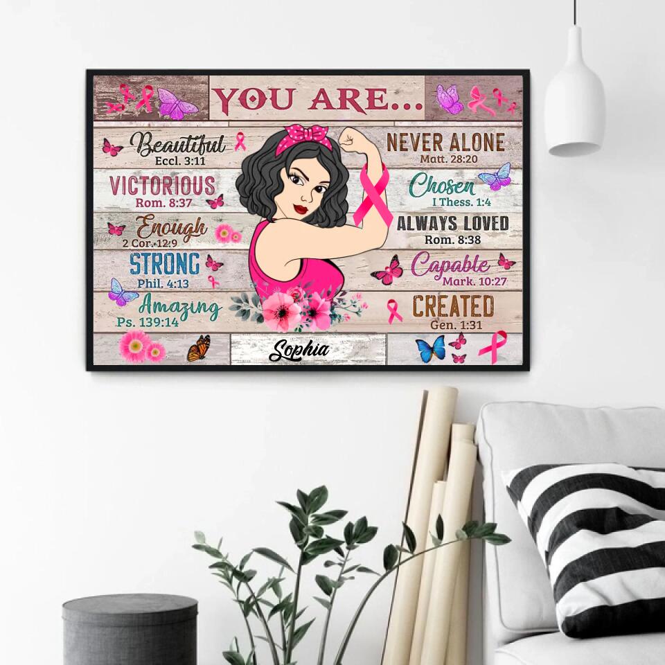 Custom You are Beautiful Poster, Custom Breast Cancer Awareness Poster, Breast Cancer Supporter Poster