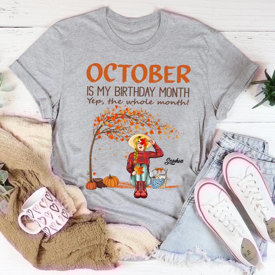 October Birthday Shirt, Custom Birthday Shirt, Queens are Born In October, October Birthday Shirts For Woman, October Birthday Gifts, Fall Season