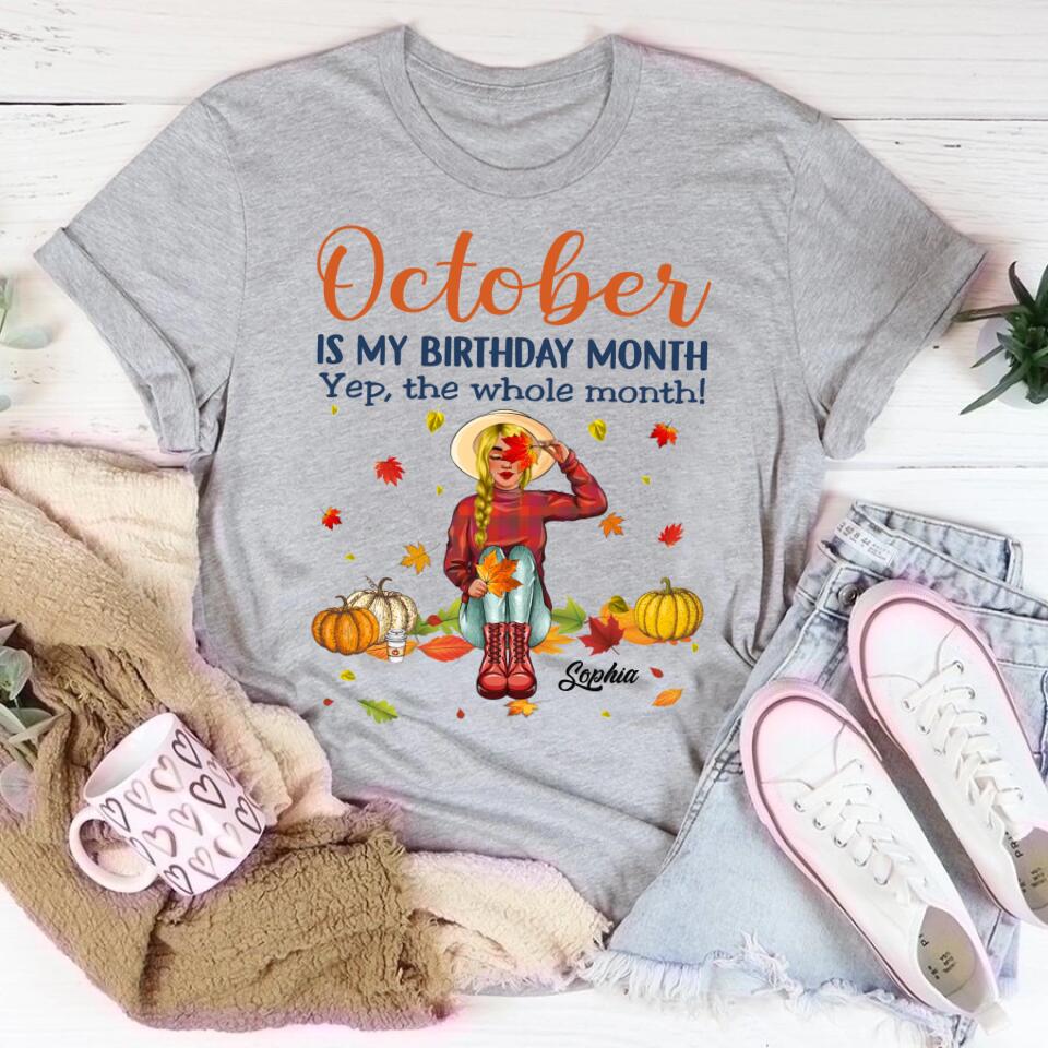 October Birthday Shirt, Custom Birthday Shirt, Queens are Born In October, October Birthday Shirts For Woman, October Birthday Gifts