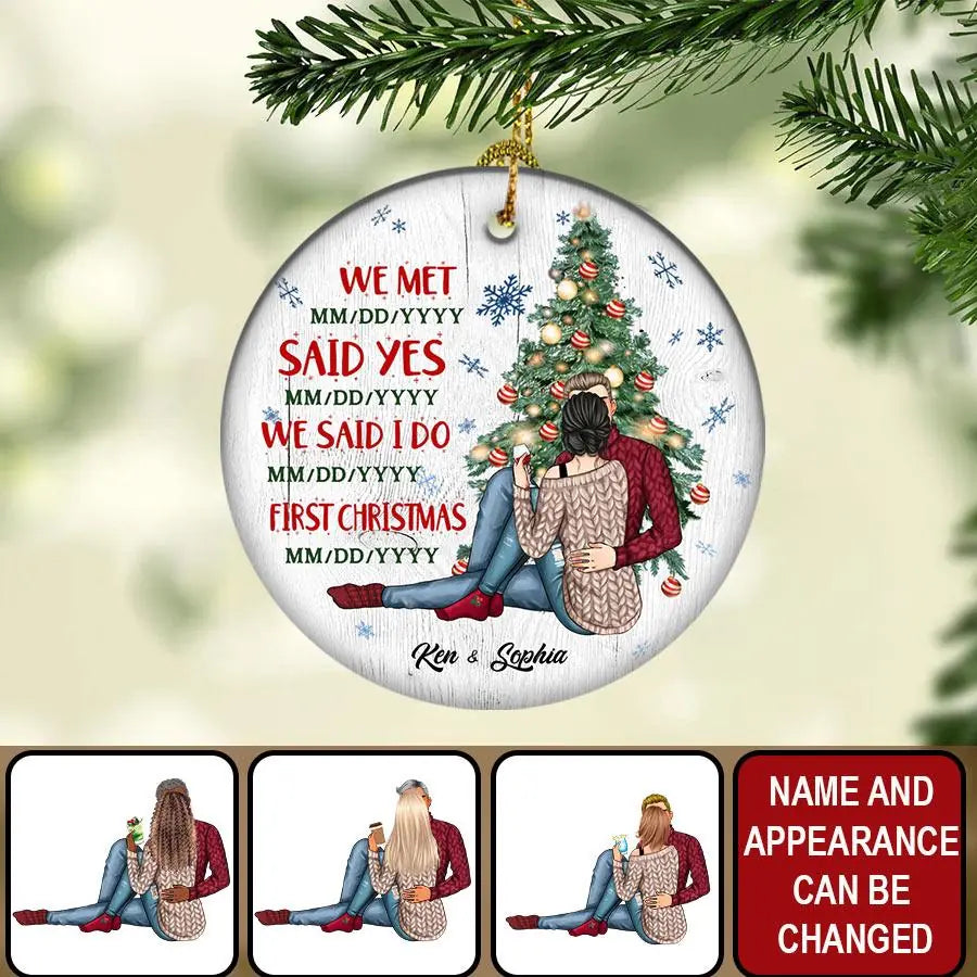 Our First Christmas Ornament 2022, Personalized Our First Christmas Ornaments, First Christmas As Mr And Mrs Ornament