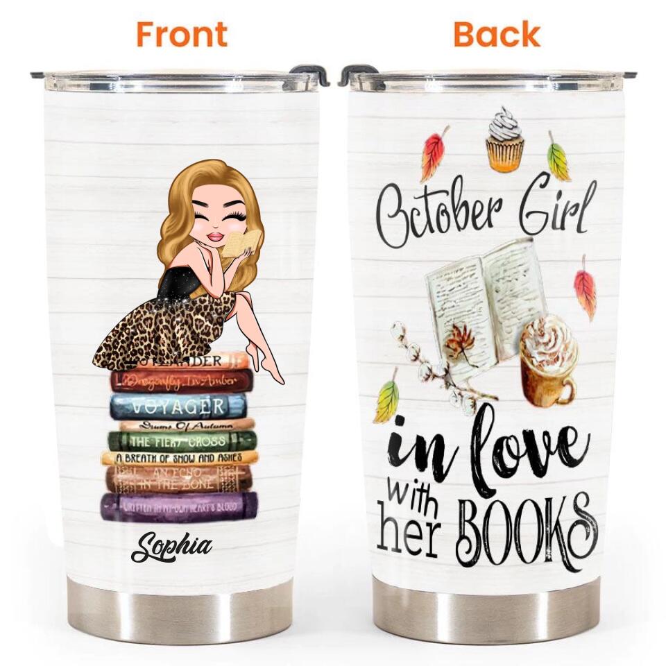 Personalized Tumblers, Birthday Tumbler, Birthdays In October, October Birthday Gifts For Her, Tumbler 20oz Stainless Steel with Lid Cold &amp; Hot Water Coffee