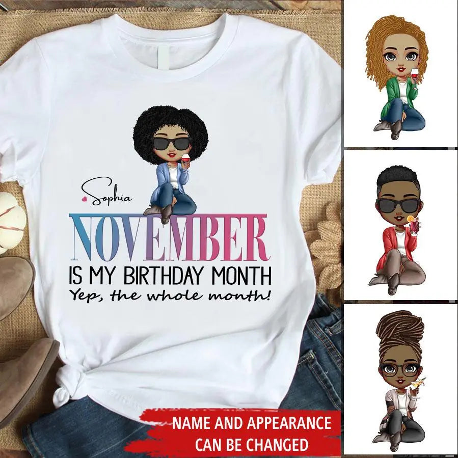 November Birthday Shirt, Custom Birthday Shirt, Queens are Born In November , November  Birthday Shirts For Woman, November Birthday Gifts