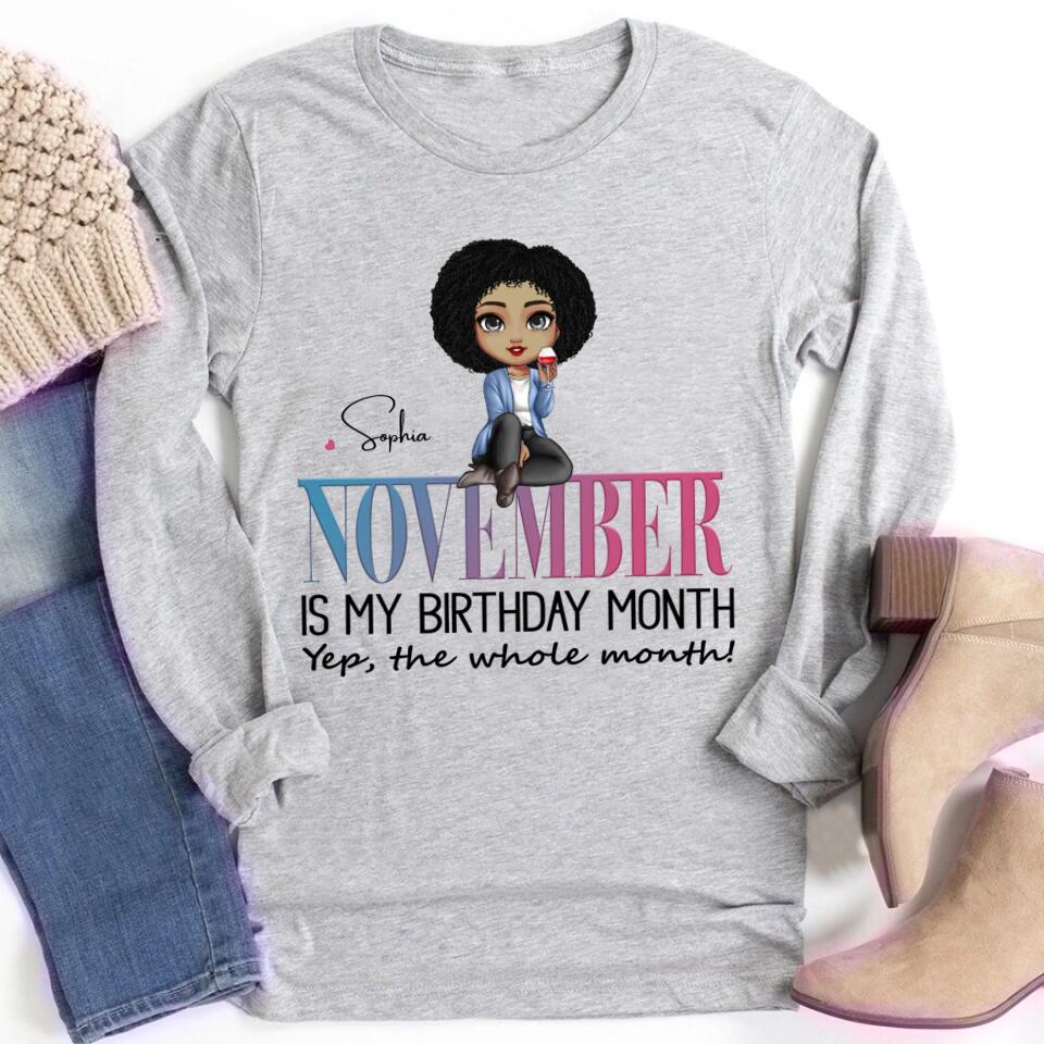 November Birthday Shirt, Custom Birthday Shirt, Queens are Born In November , November  Birthday Shirts For Woman, November Birthday Gifts