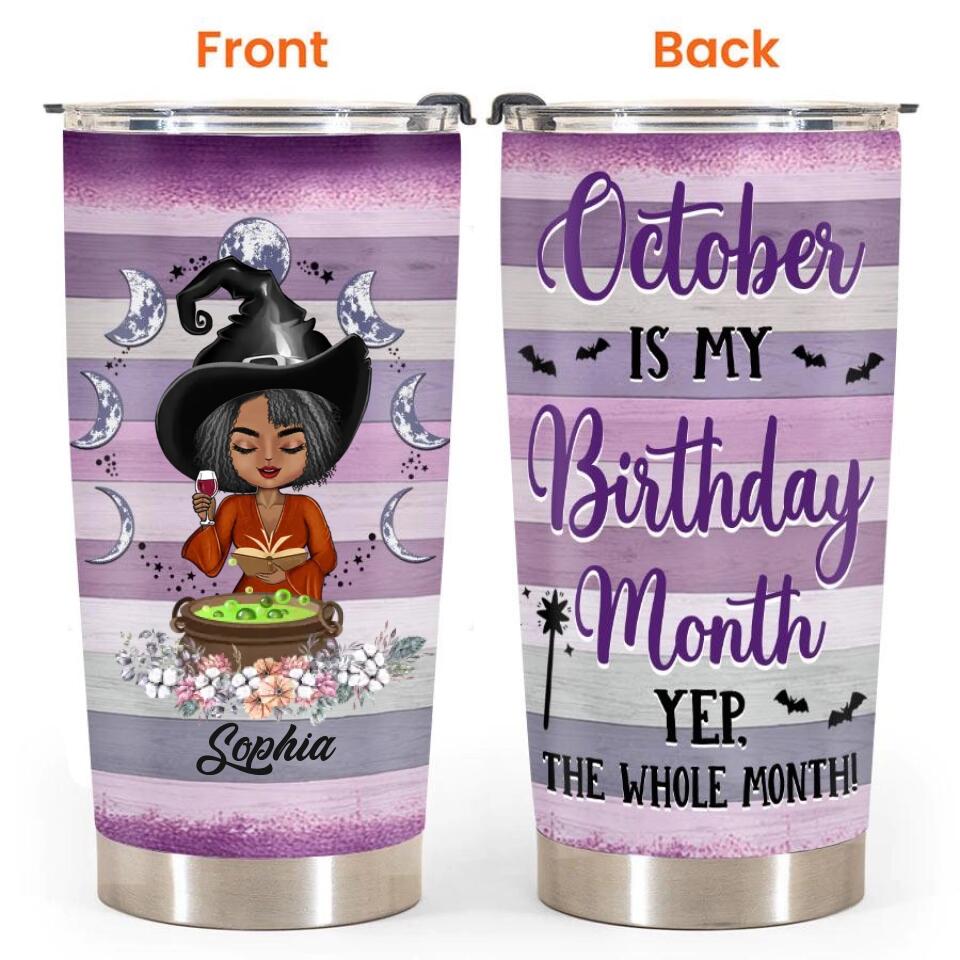 Personalized Tumblers, Birthday Tumbler, Birthdays In October, October Birthday Gifts For Her