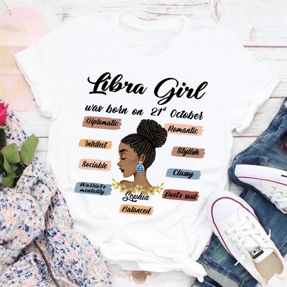 Custom Birthday Shirt, Libra Zodiac t shirt, Libra Birthday shirt, Libra t shirts for ladies, Libra queen t shirt, Libra Queen Birthday shirt