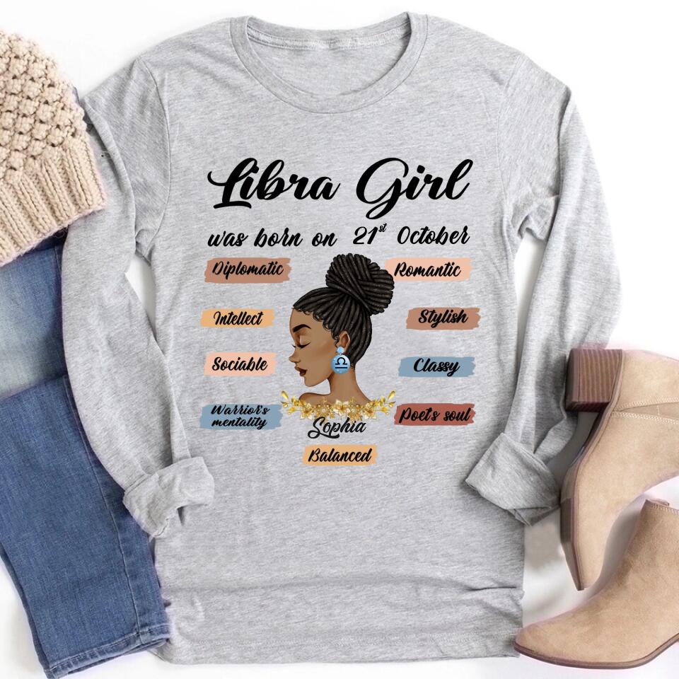 Custom Birthday Shirt, Libra Zodiac t shirt, Libra Birthday shirt, Libra t shirts for ladies, Libra queen t shirt, Libra Queen Birthday shirt