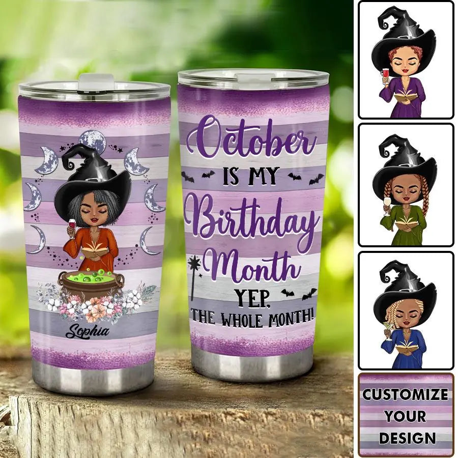 Personalized Tumblers, Birthday Tumbler, Birthdays In October, October Birthday Gifts For Her