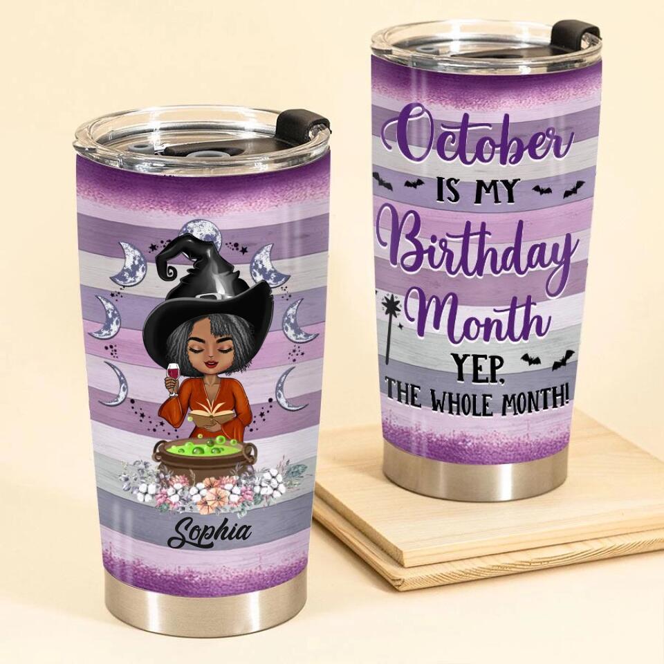 Personalized Tumblers, Birthday Tumbler, Birthdays In October, October Birthday Gifts For Her