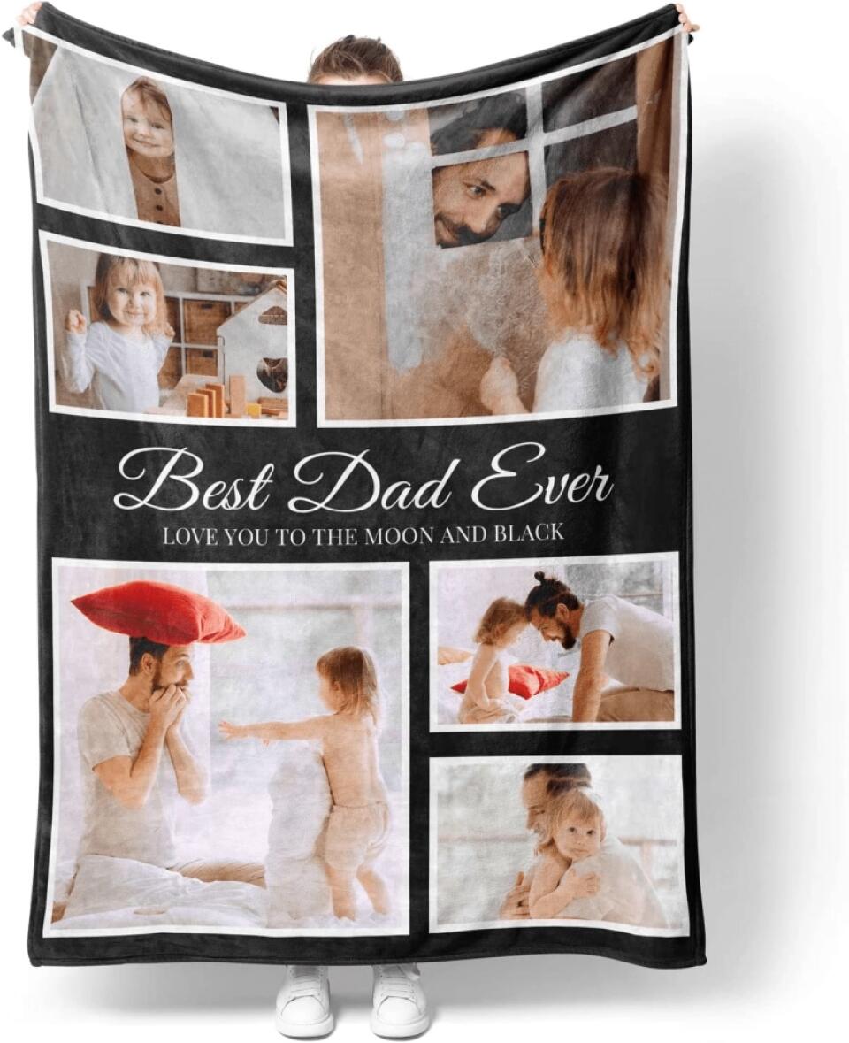 Customized Fathers Day Blankets with Photos Personalized Picture Collage Blanket Soft Custom Blanket Gifts