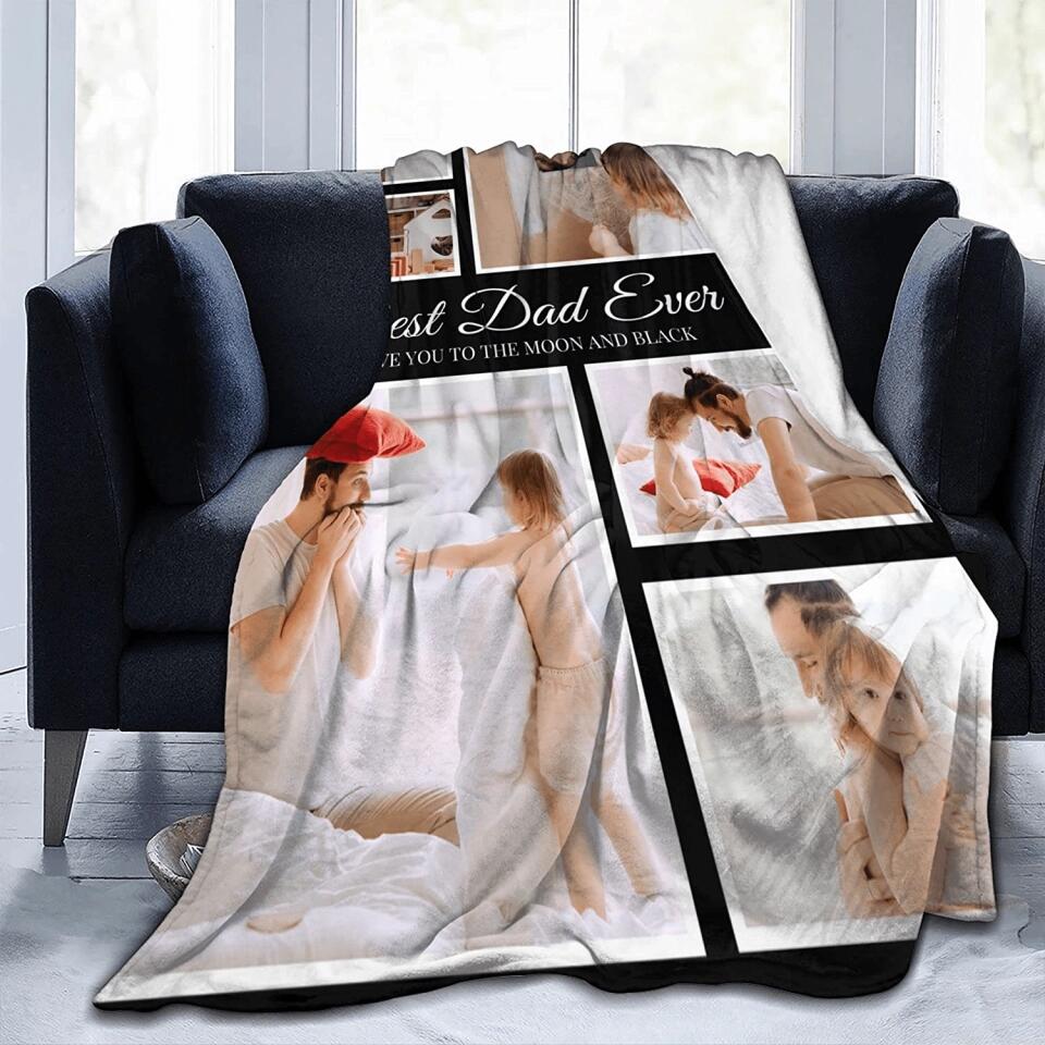 Customized Fathers Day Blankets with Photos Personalized Picture Collage Blanket Soft Custom Blanket Gifts
