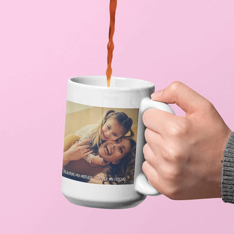 Custom Photo Coffee Mugs, 15 oz. w/Picture, Text, Name on Coffee Mugs, Personalized Gifts, Ceramic Custom Mug, Great Photo Gifts