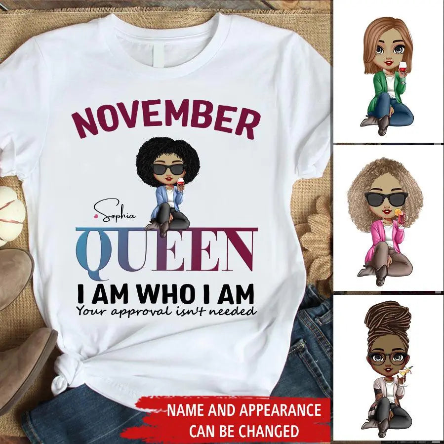 November Birthday Shirt, Custom Birthday Shirt, Queens are Born In November, November Birthday Shirts For Woman, November Birthday Gifts