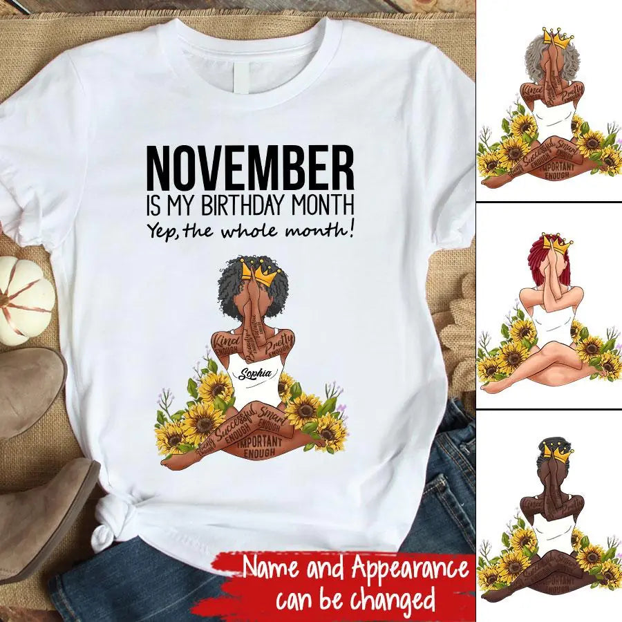 November Birthday Shirt, Custom Birthday Shirt, Queens are Born In November, November Birthday Shirts For Woman, November Birthday Gifts
