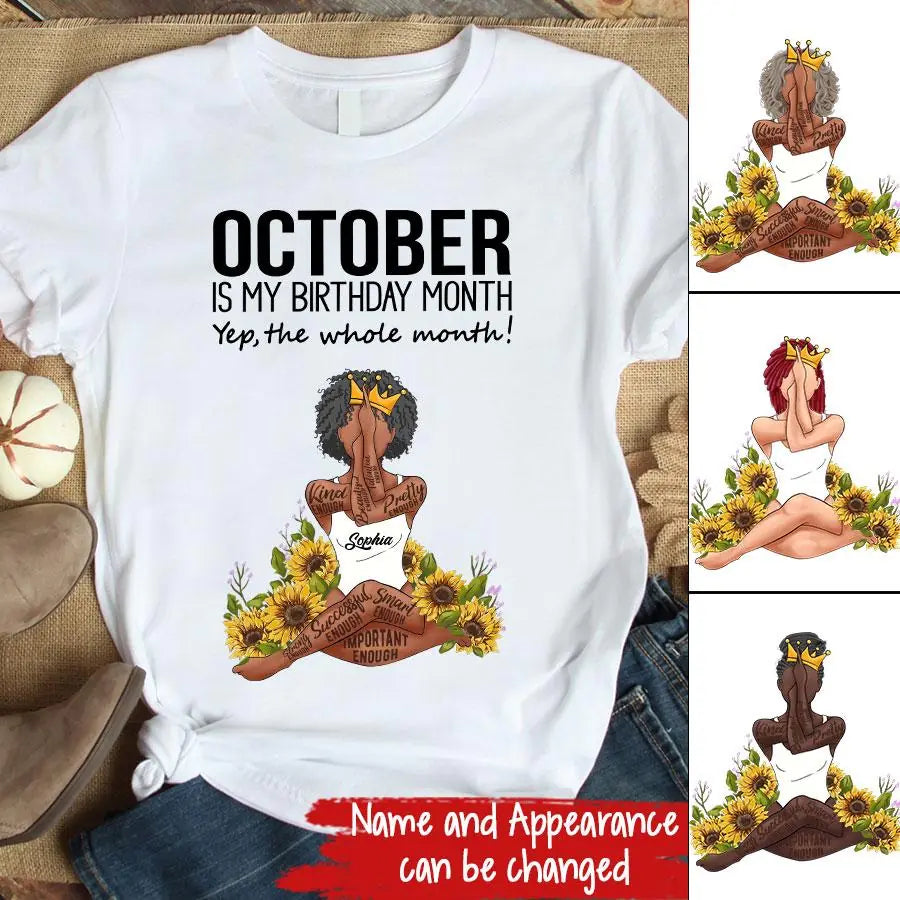 October Birthday Shirt, Custom Birthday Shirt, Queens are Born In October, October Birthday Shirts For Woman, October Birthday Gifts