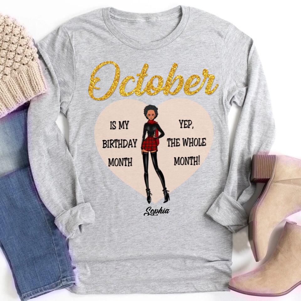 October Birthday Shirt, Custom Birthday Shirt, Queens are Born In October, October Birthday Shirts For Woman, October Birthday Gifts