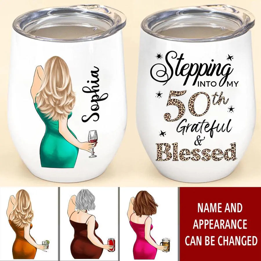 Personalized 50th Birthday Gifts, Fifty Tumbler, Personalized Wine Tumbler - 1972 50th Birthday Wine Tumbler, 50th Gift Ideas For Her
