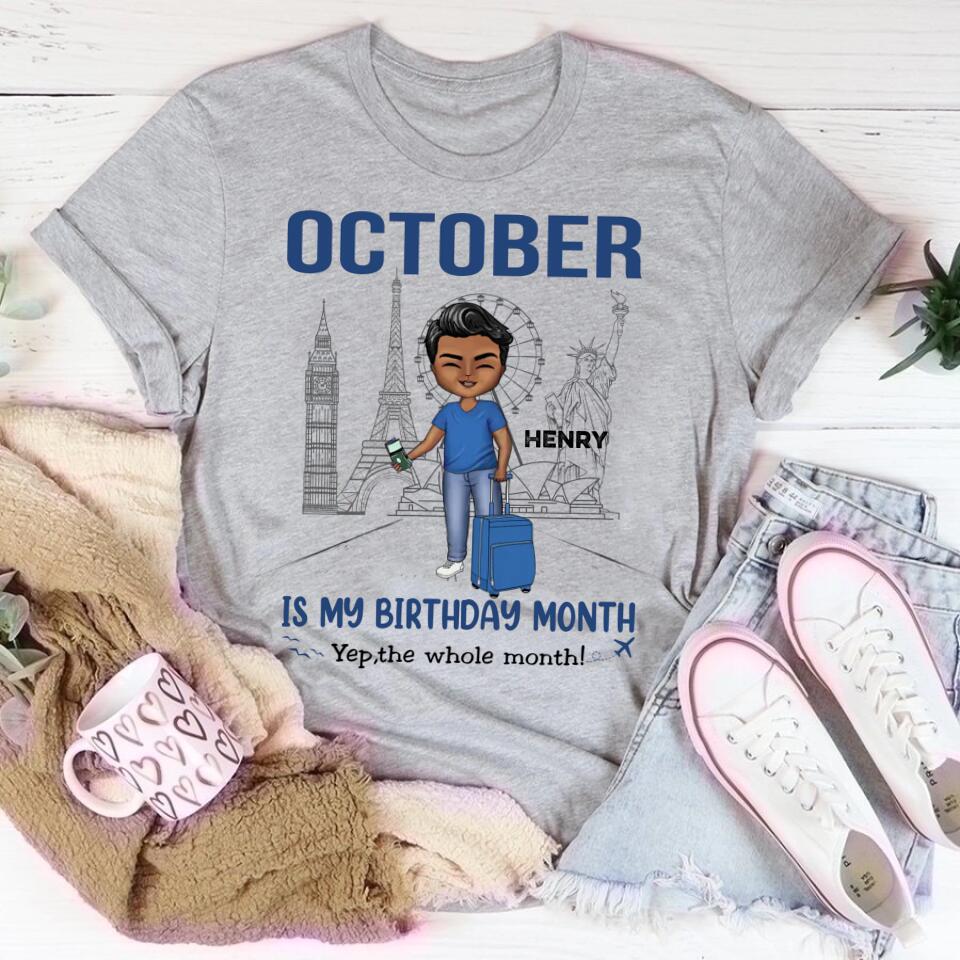October Birthday Shirt, Custom Birthday Shirt, Kings are Born In October, October Birthday Shirts For Man, October Birthday Gifts