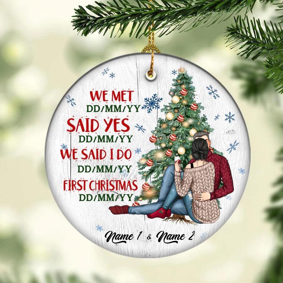Our First Christmas Ornament 2022, Personalized Our First Christmas Ornaments, First Christmas As Mr And Mrs Ornament