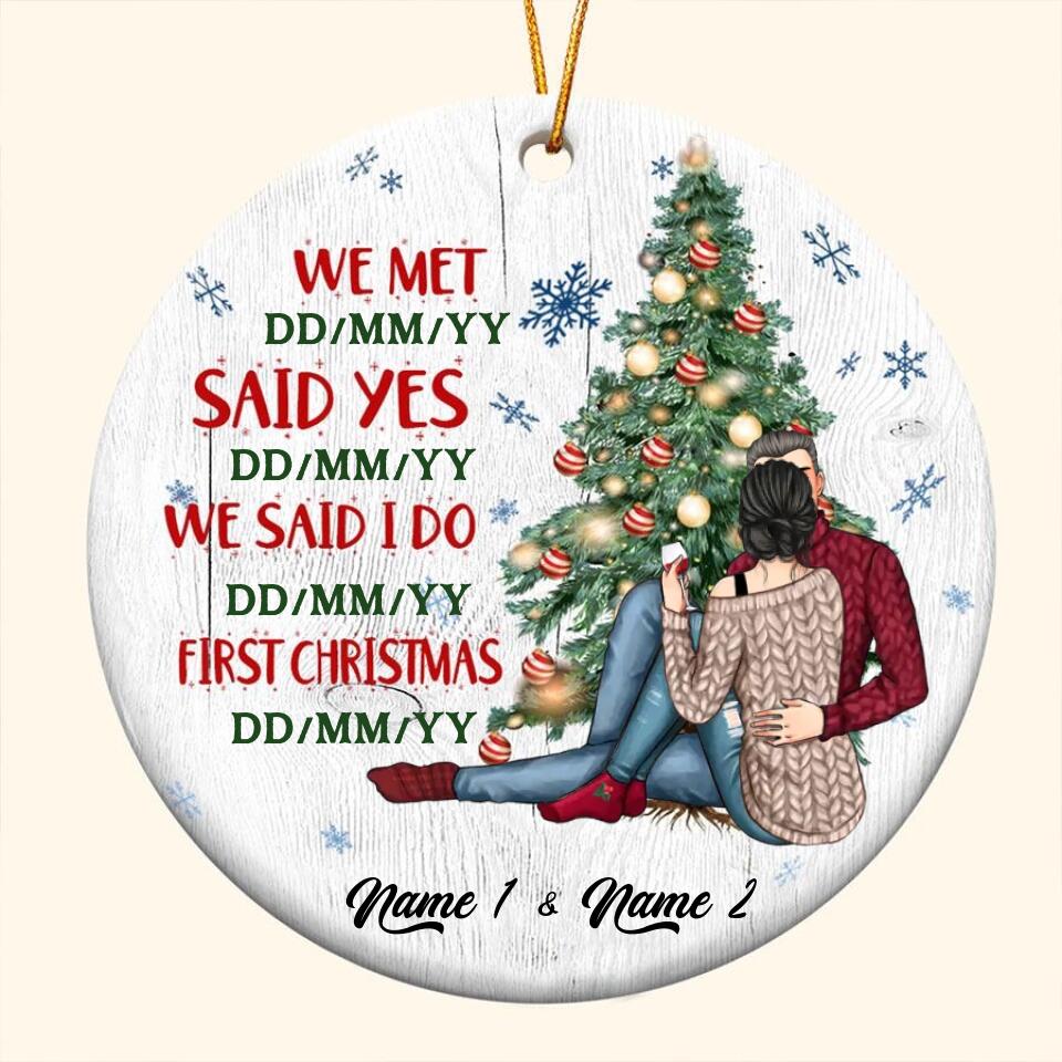 Our First Christmas Ornament 2022, Personalized Our First Christmas Ornaments, First Christmas As Mr And Mrs Ornament