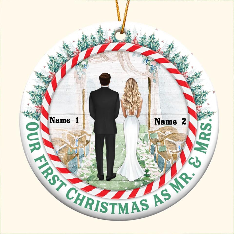 Our First Christmas Ornament 2022, Personalized Our First Christmas Ornaments, First Christmas As Mr And Mrs Ornament