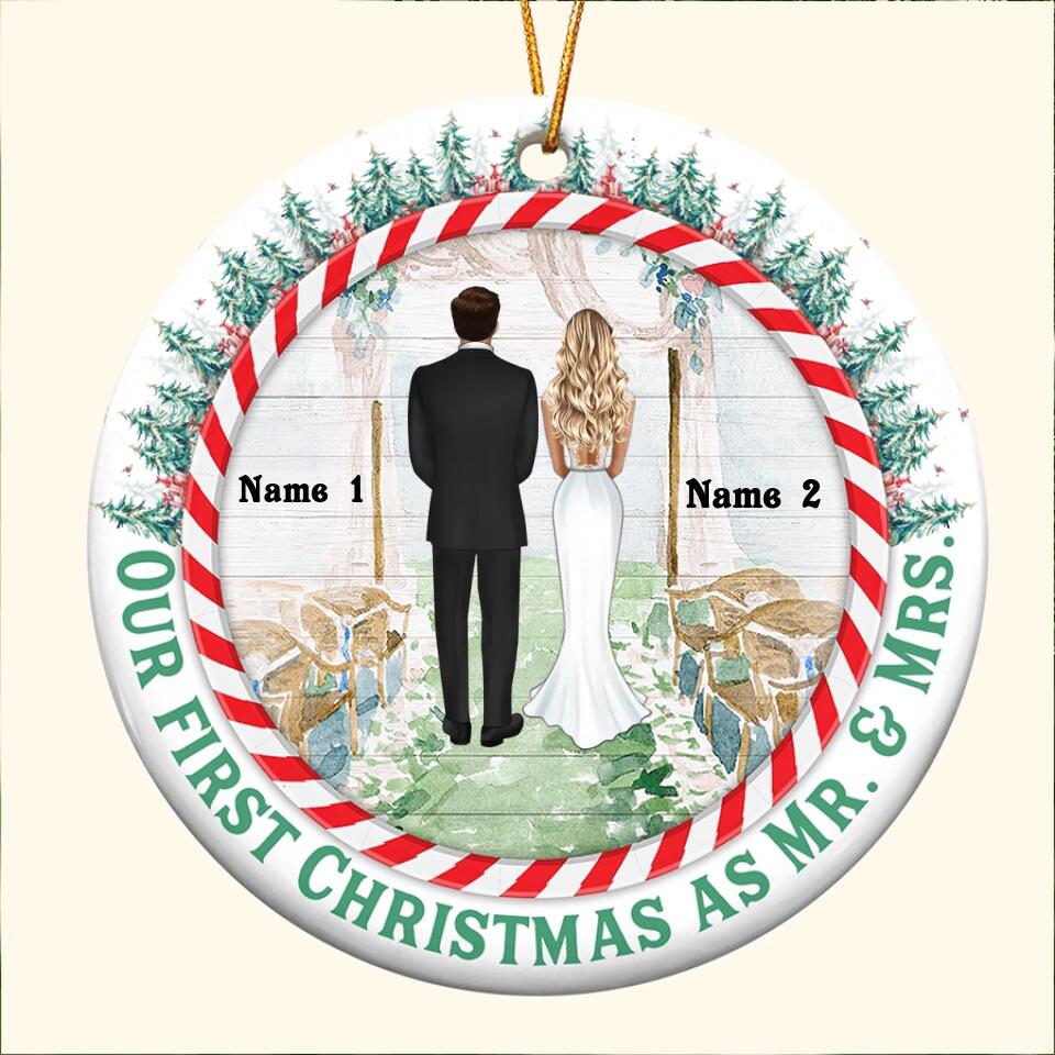 Our First Christmas Ornament 2022, Personalized Our First Christmas Ornaments, First Christmas As Mr And Mrs Ornament