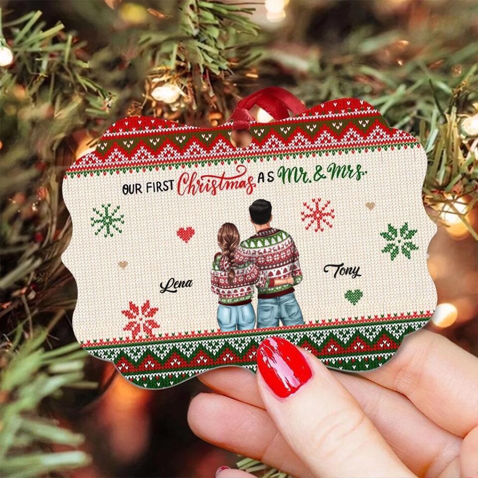 Our First Christmas Ornament 2022, Personalized our first Christmas ornaments, First Christmas as Mr and Mrs ornament