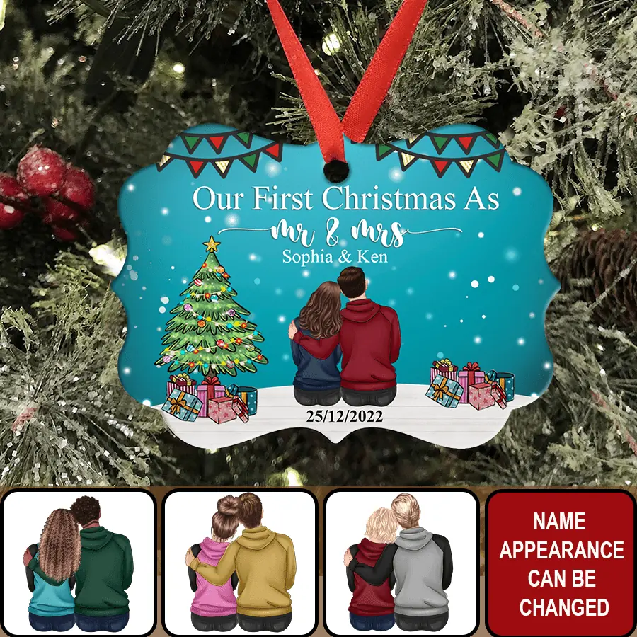 Our First Christmas Ornament 2022, Personalized Our First Christmas Ornaments, First Christmas As Mr And Mrs Ornament