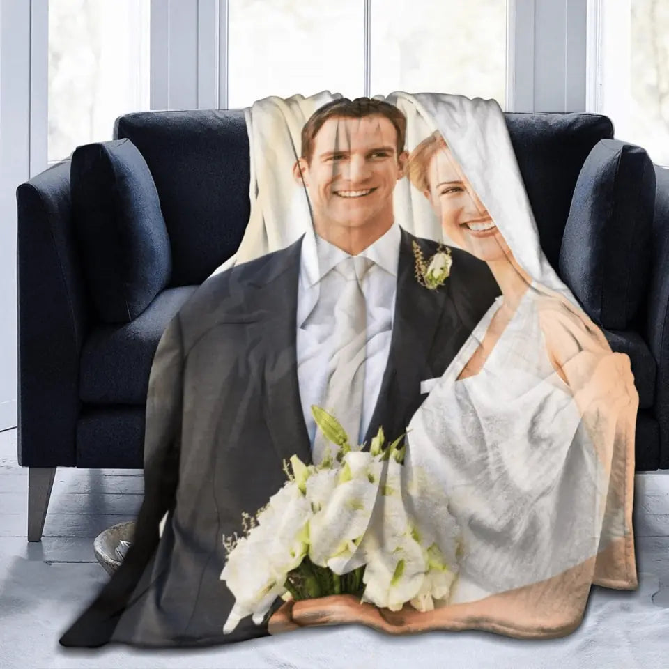 Custom Blanket Personalized Blanket with Photos Text Customized Picture Throw Blanket for Adult Kid Birthday Christmas Halloween New Year
