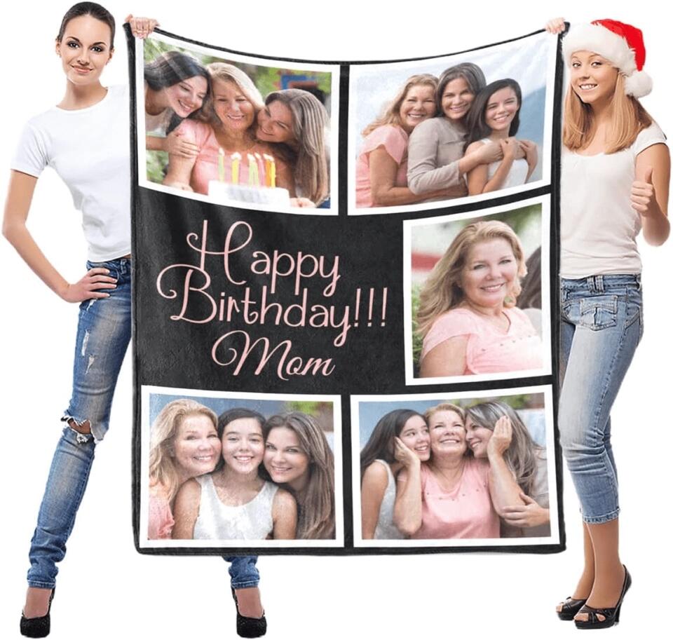 Personalized Gifts for Mom from Daughter, Son, Husband, Custom Blankets with Photos, Personalized Photo Blankets