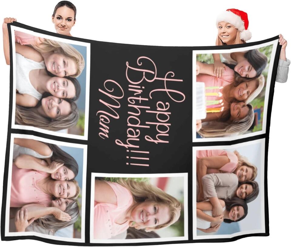 Personalized Gifts for Mom from Daughter, Son, Husband, Custom Blankets with Photos, Personalized Photo Blankets