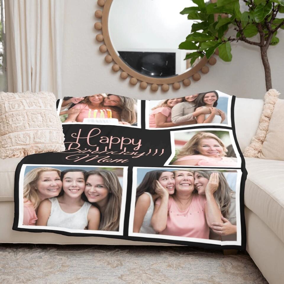 Personalized Gifts for Mom from Daughter, Son, Husband, Custom Blankets with Photos, Personalized Photo Blankets