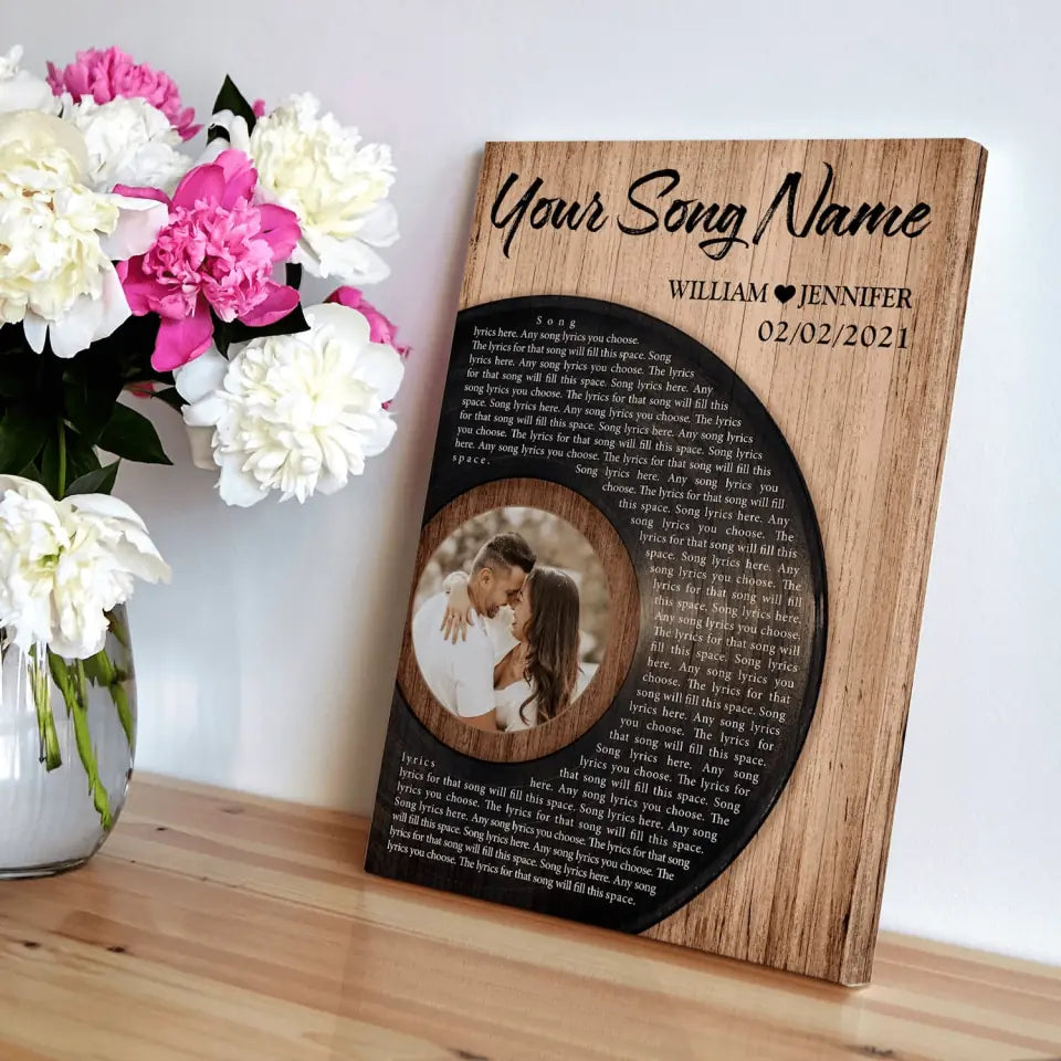 Customized Song Lyrics Canvas Framed Gifts For Him Perfect Song Sentimental Decor Personalized Music Poster Photo Boyfriend Gifts