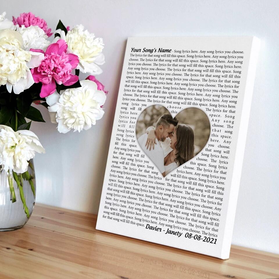 Personalized Song Lyrics Poster Photo Couples Gifts For Boyfriend Customized Canvas Framed Photo Picture Gifts