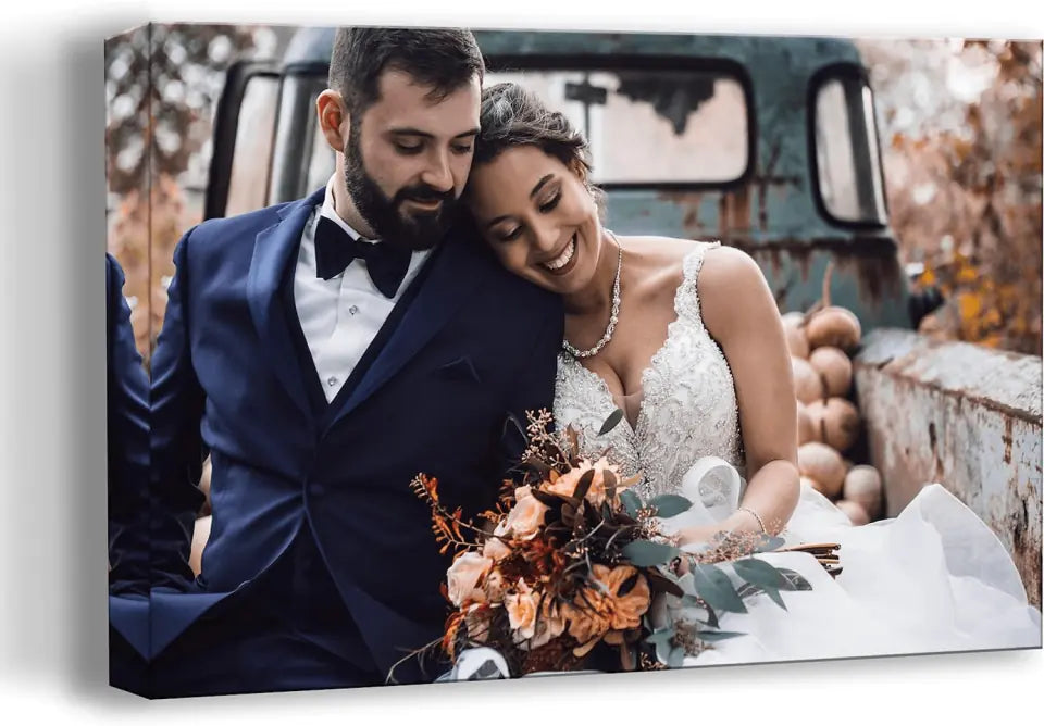 Personalized Photo to Canvas Print Wall Art  Custom Your Photo On Canvas Wall Art For Boyfriend, Wedding, Birthday For Your Room