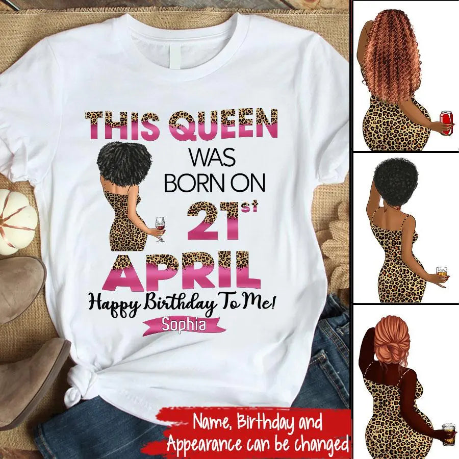 April Birthday Shirt, Custom Birthday Shirt, Queens are Born In April, April Birthday Shirts For Woman, April Birthday Gifts