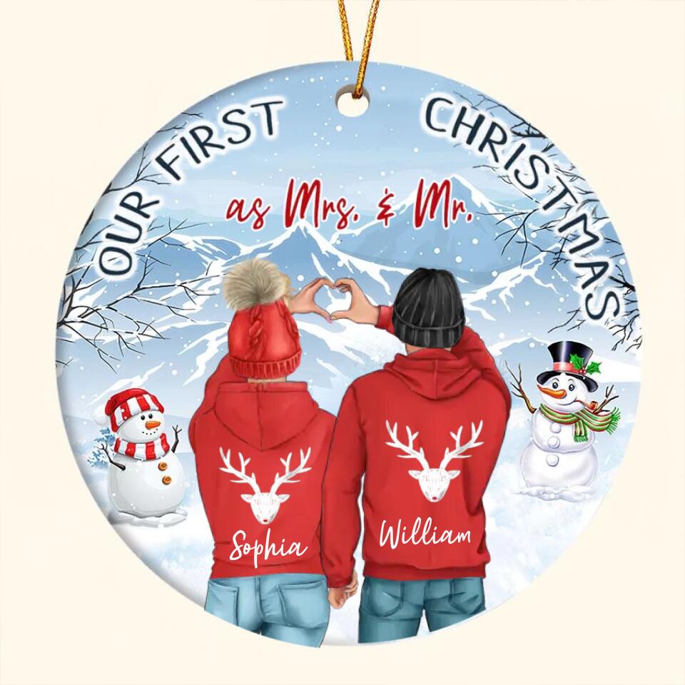 Our First Christmas Ornament 2022, Personalized Our First Christmas Ornaments, First Christmas As Mr And Mrs Ornament