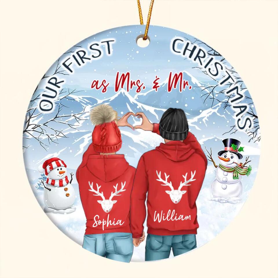 Our First Christmas Ornament 2022, Personalized Our First Christmas Ornaments, First Christmas As Mr And Mrs Ornament