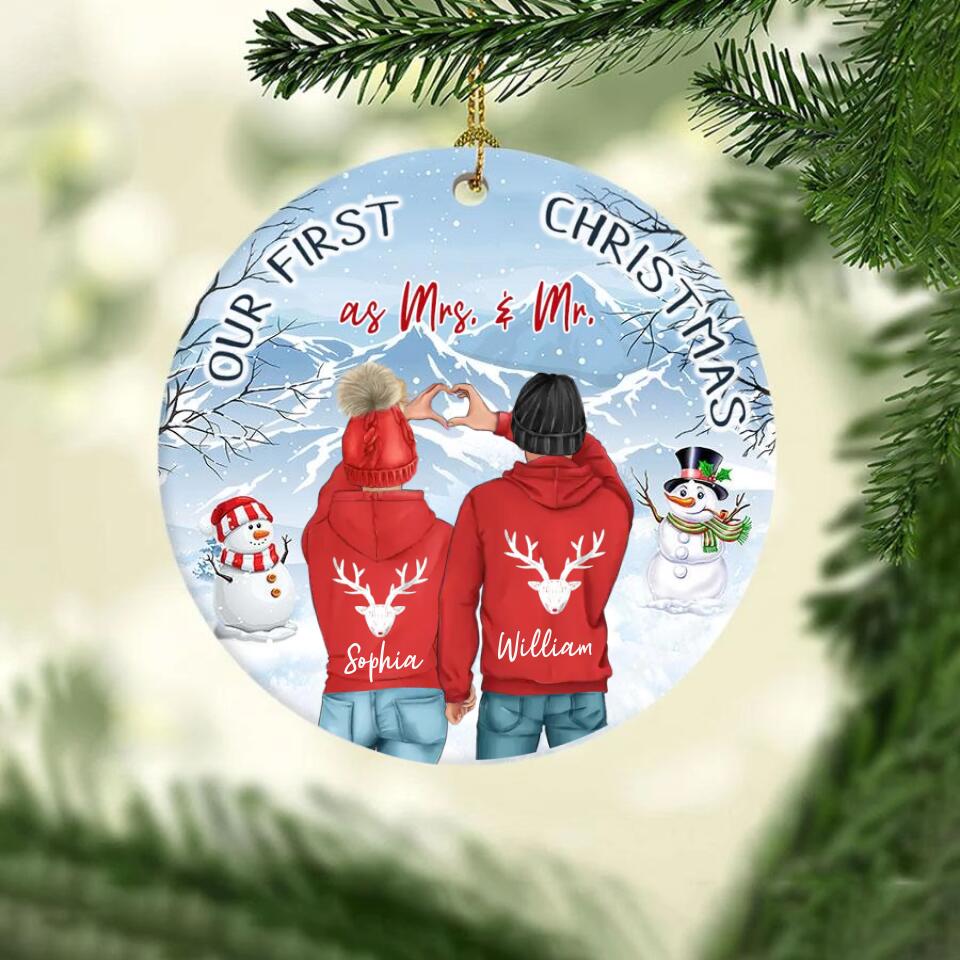 Our First Christmas Ornament 2022, Personalized Our First Christmas Ornaments, First Christmas As Mr And Mrs Ornament