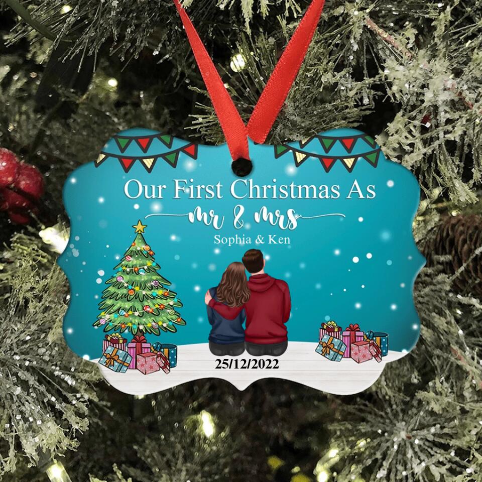 Our First Christmas Ornament 2022, Personalized Our First Christmas Ornaments, First Christmas As Mr And Mrs Ornament