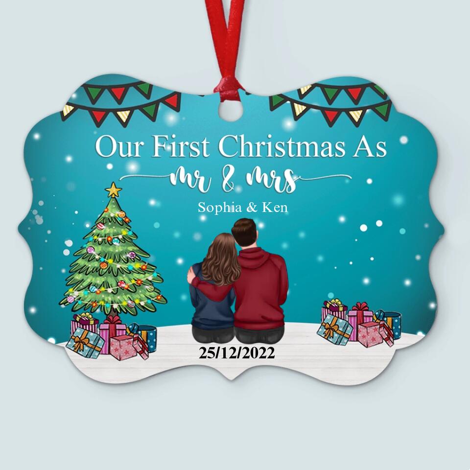 Our First Christmas Ornament 2022, Personalized Our First Christmas Ornaments, First Christmas As Mr And Mrs Ornament