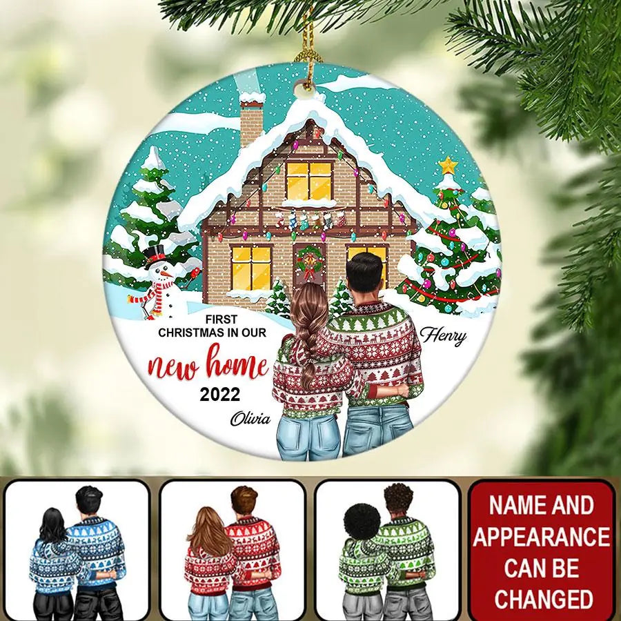Our First Christmas In Our New Home Ornament, Custom Family Christmas Ornament, Personalized Ornament, New Family Ornament, Christmas Gifts