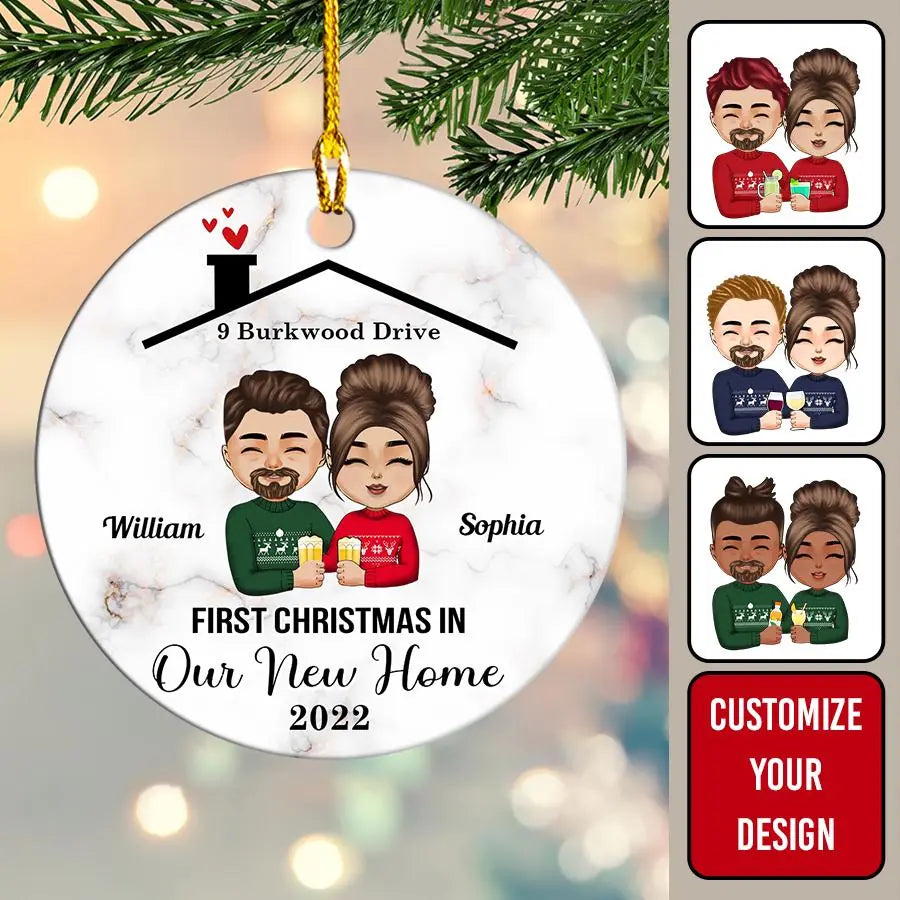 Our First Christmas In Our New Home Ornament, Custom Family Christmas Ornament, Personalized Ornament, New Family Ornament, Christmas Gifts