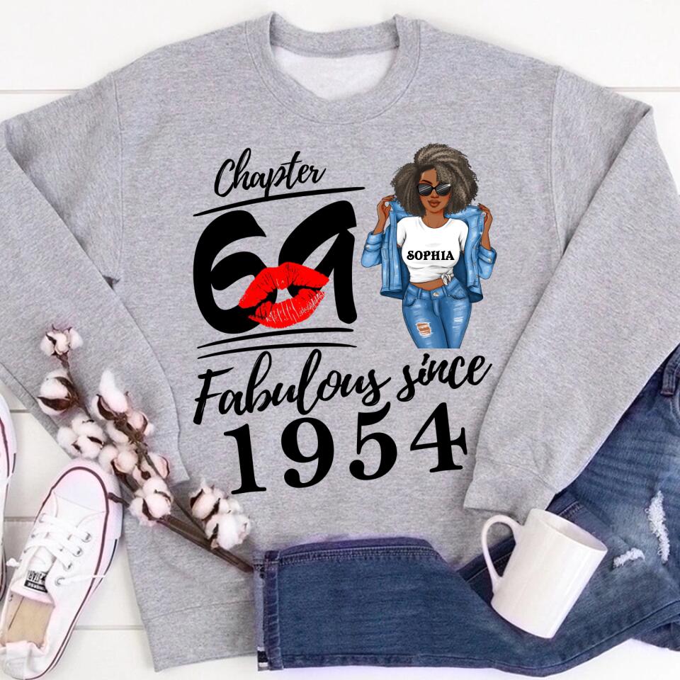 Chapter 69, Fabulous Since 1954 69th Birthday Unique T Shirt For Woman, Custom Birthday Shirt, Her Gifts For 69 Years Old , Turning 69 Birthday Cotton Shirt