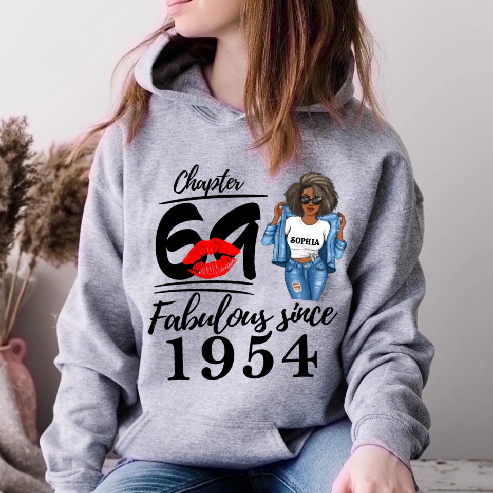 Chapter 69, Fabulous Since 1954 69th Birthday Unique T Shirt For Woman, Custom Birthday Shirt, Her Gifts For 69 Years Old , Turning 69 Birthday Cotton Shirt