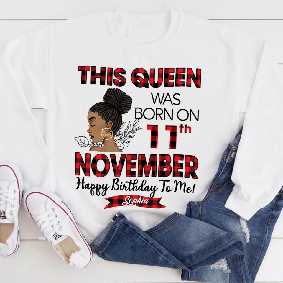 Custom November Birthday Shirt For Woman, Queens Are Born In November Gifts, Melanin Afro Woman Shirt, Black Girl Tee, Afro Queen Gift