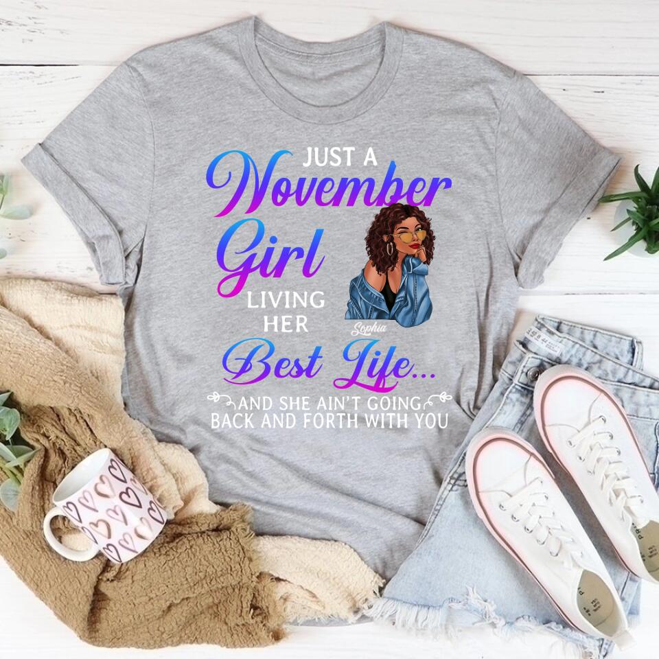 Custom November Birthday Shirt For Woman, Queens Are Born In November Gifts, Melanin Afro Woman Shirt, Black Girl Tee, Afro Queen Gift