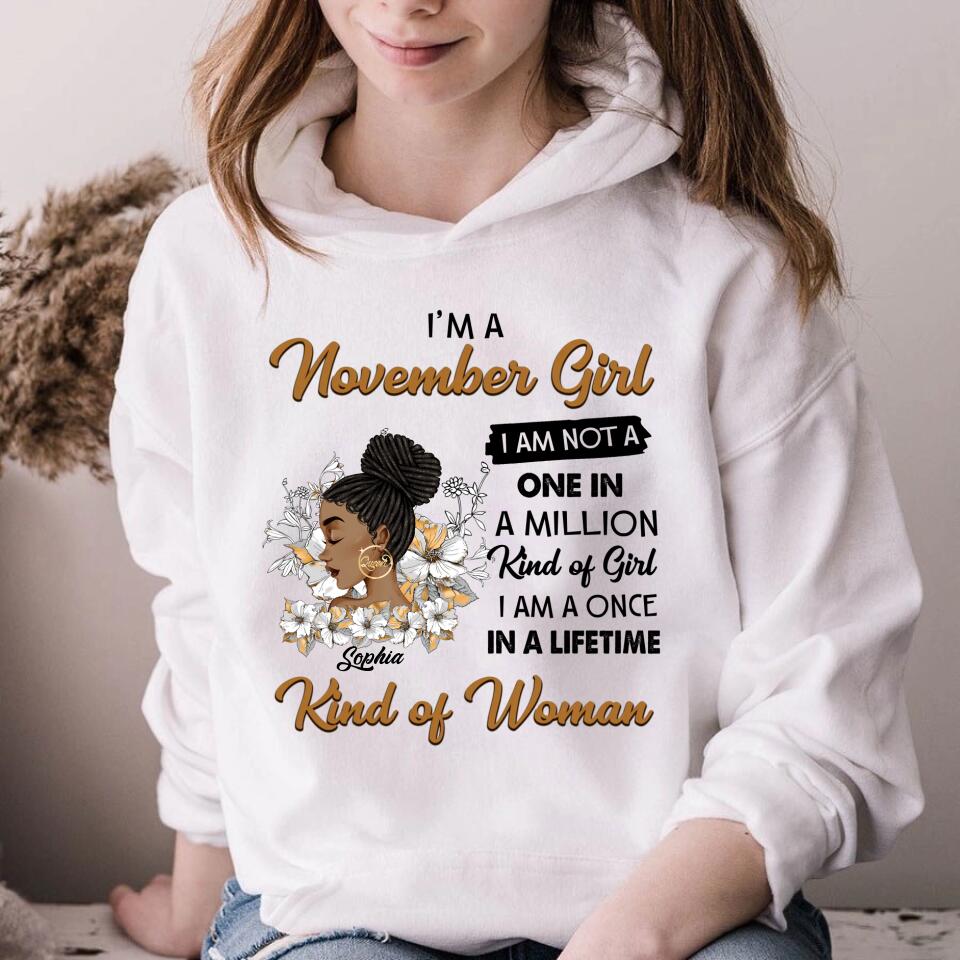 Custom November Birthday Shirt For Woman, Queens Are Born In November Gifts, Melanin Afro Woman Shirt, Black Girl Tee, Afro Queen Gift