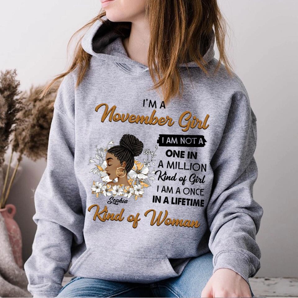 Custom November Birthday Shirt For Woman, Queens Are Born In November Gifts, Melanin Afro Woman Shirt, Black Girl Tee, Afro Queen Gift